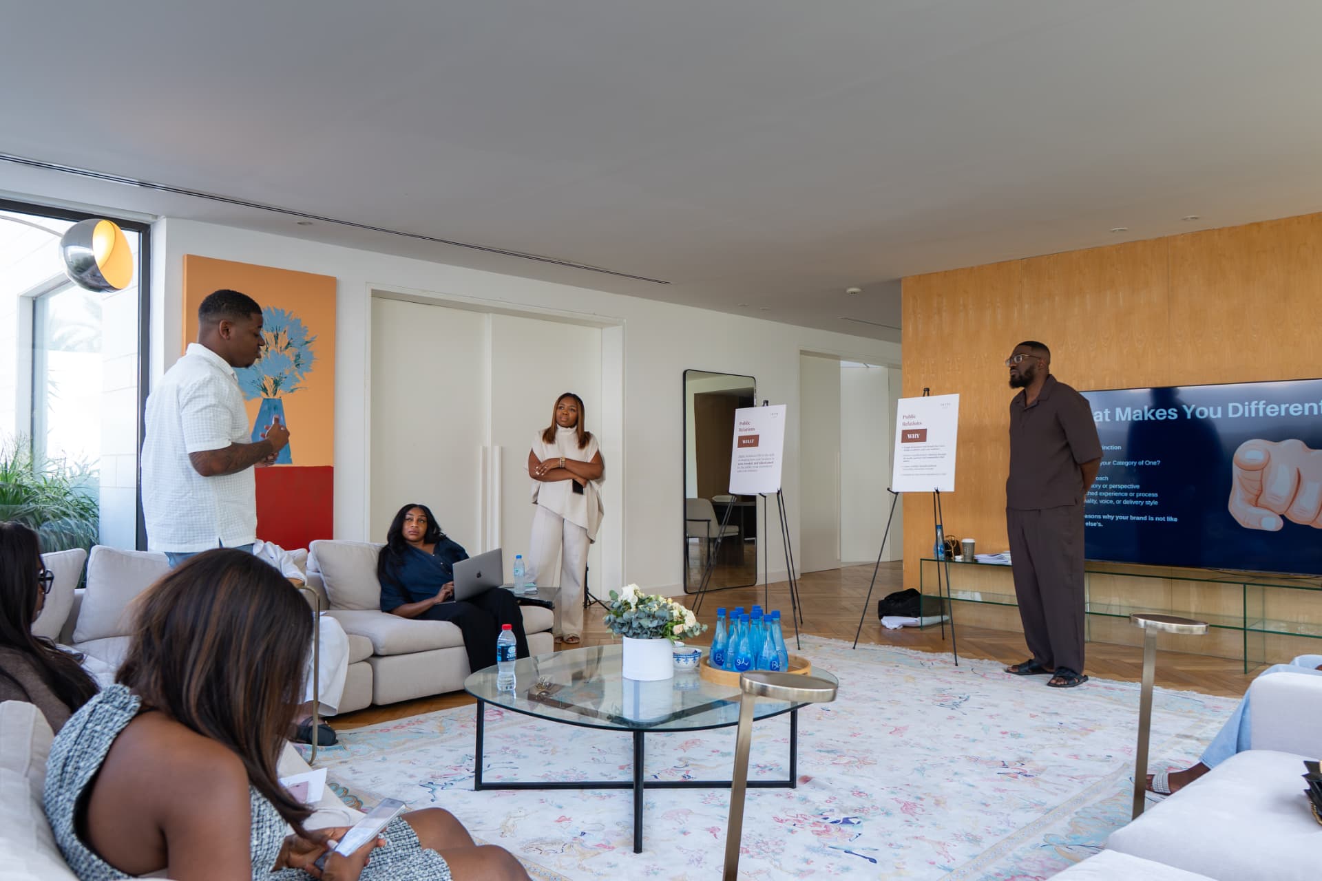 Coach presenting brand positioning to the cohort